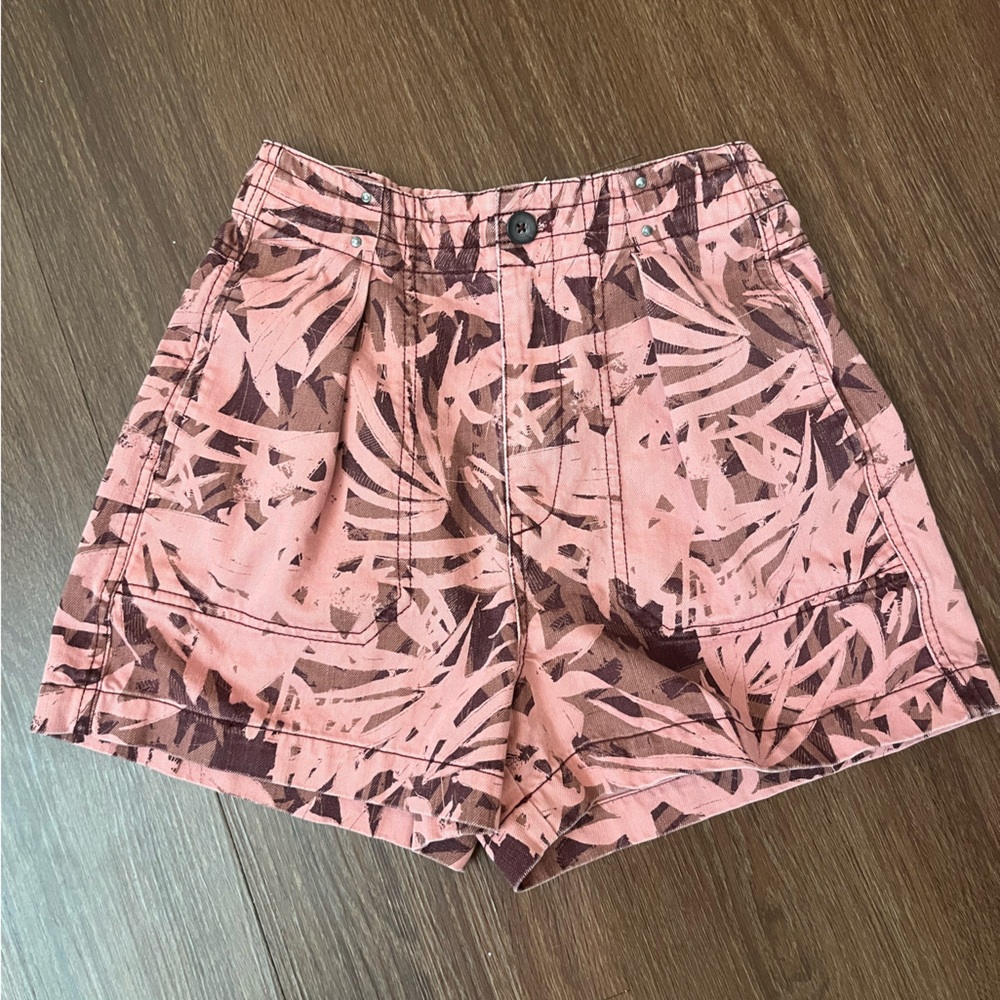 Free People Tropical Print Pink Shorts